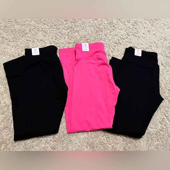 Justice Black and Pink Kids Leggings Trio - Picture 1 of 7